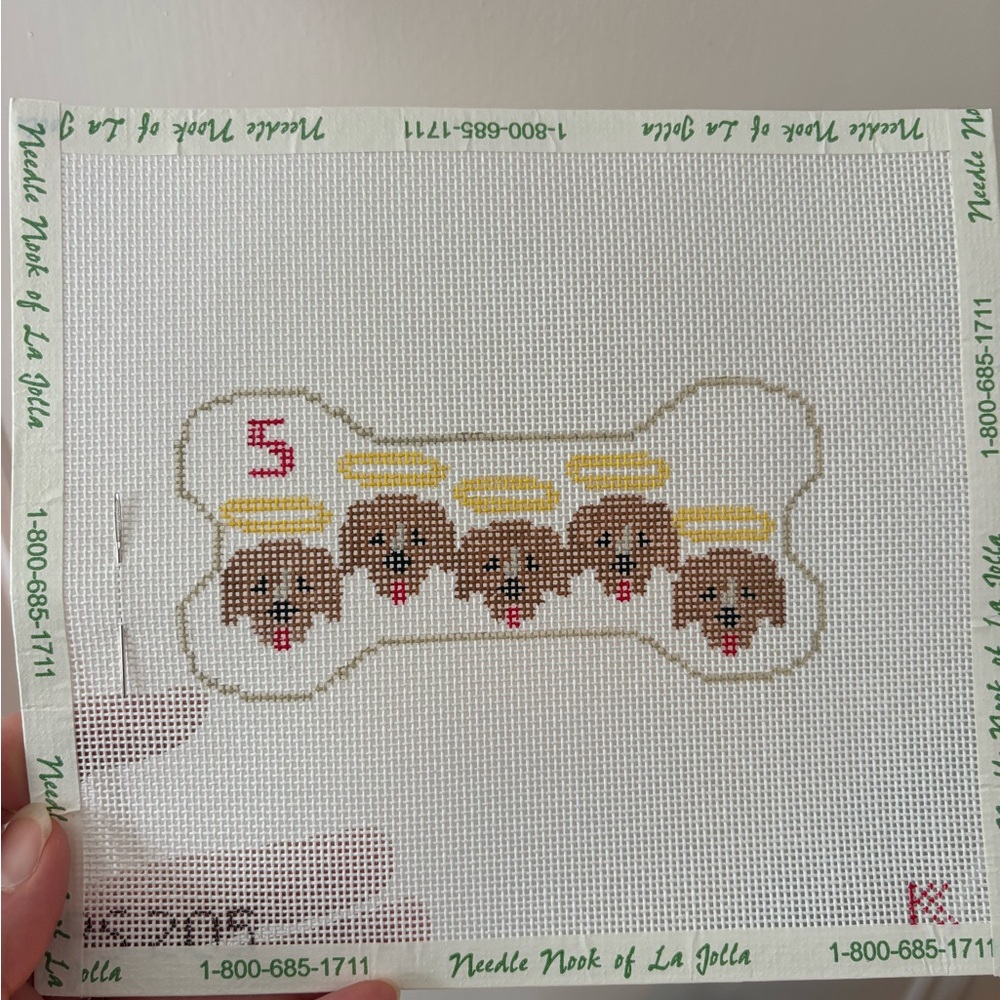 Charming Angel Dogs Needlepoint Canvases and kit